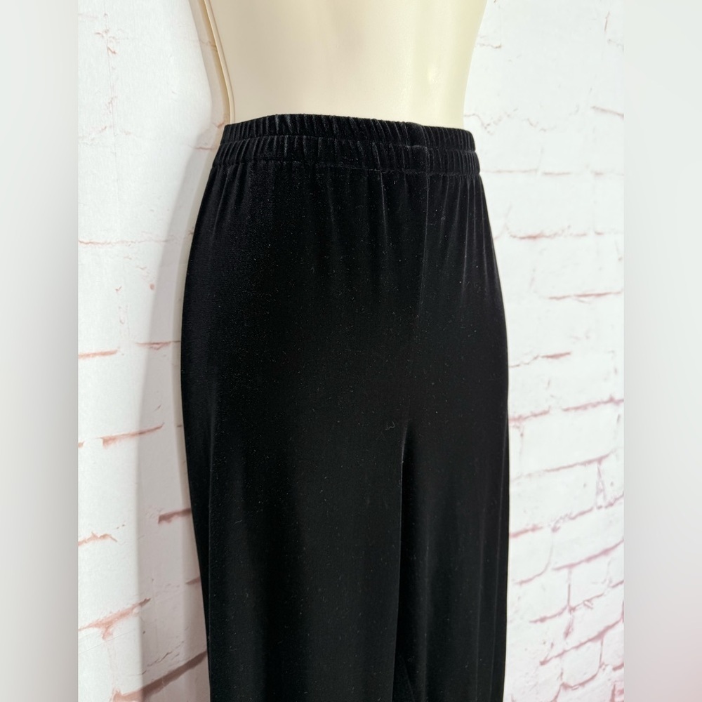 R&M RICHARDS 14P Black Velvet Velour Elastic Waist Pull On Pants 14 PETITE - Picture 8 of 12